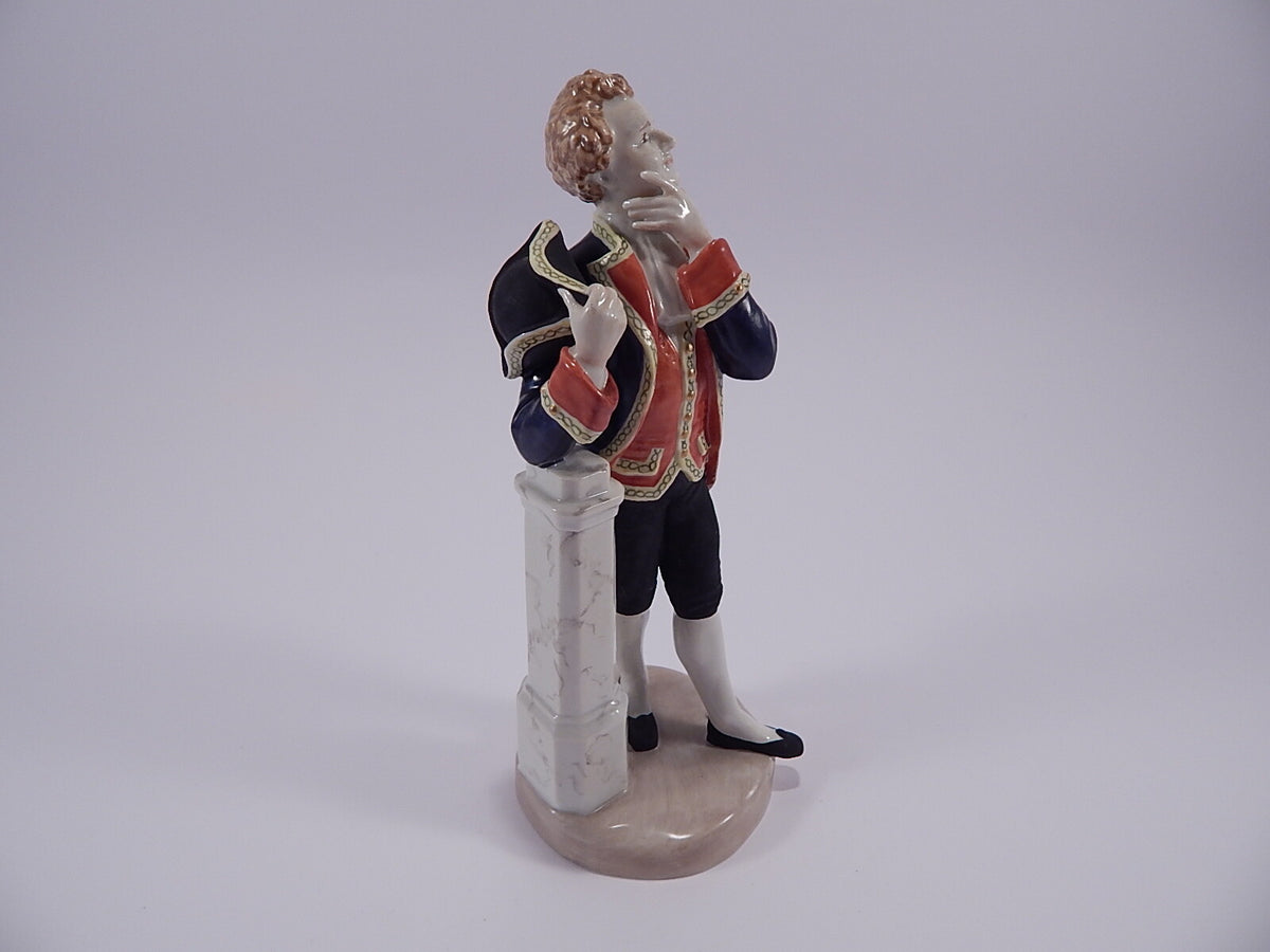 Bing&Grondahl Statuina in "Henrik" Cod 8001 (Ludvig Holberg) decorazione porcellana da collezione, 20 cm