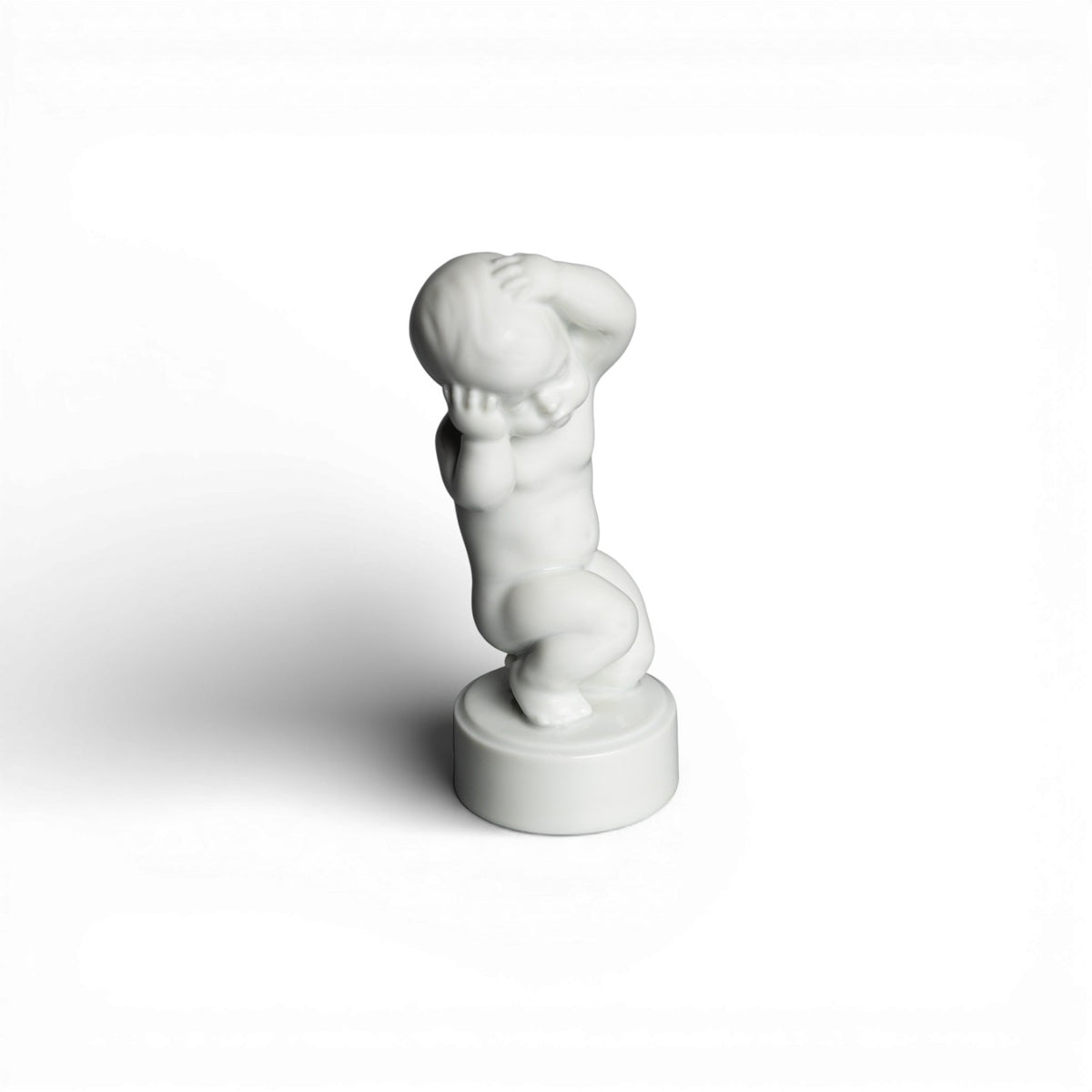 Statuina in "I 4 Dolori, Mal di Testa" Cod 2206 porcellana pezzo da collezione, 12 cm