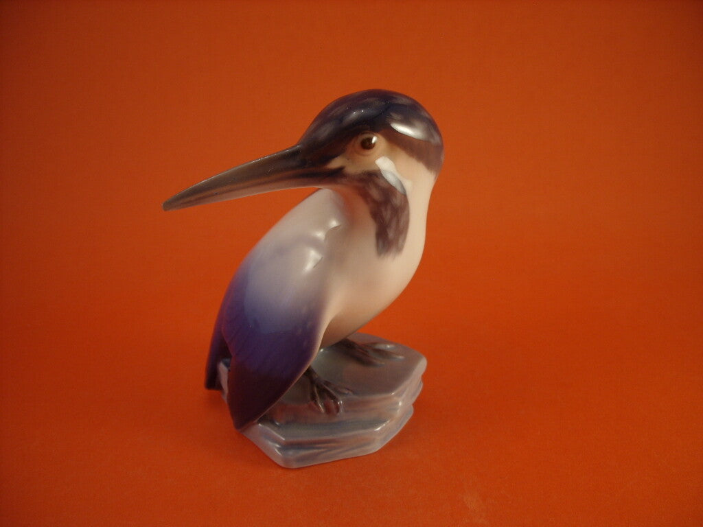 Bing&Grondahl Statuina in "Martin Pescatore" Cod 1619 porcellana dipinta a mano, 12 cm