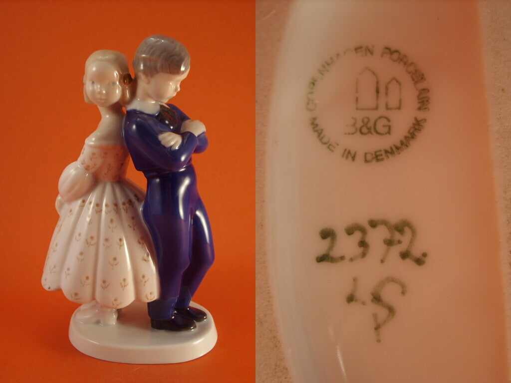 Bing&Grondahl porcellana Statuina in "Mi Scusi" Cod 2372 d'antiquariato, 20 cm