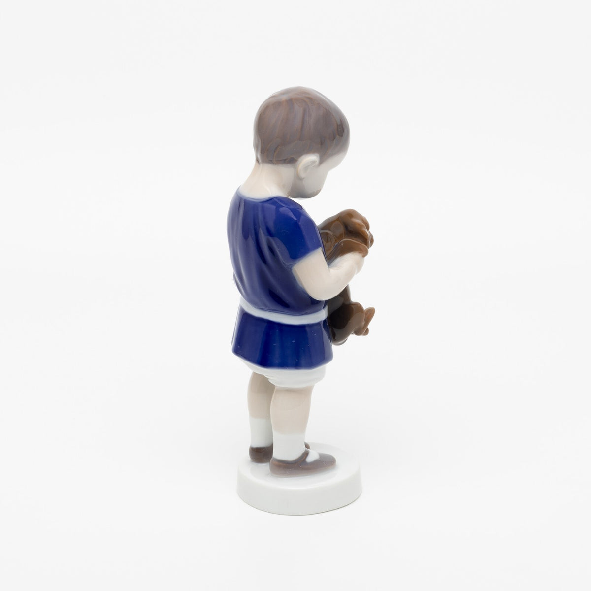 Statuina in "Ole con il Bassotto" Cod 1747 porcellana pezzo da collezione, 17 cm