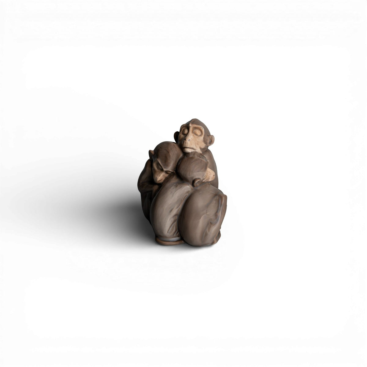 Bing&Grondahl Statuina in "Scimmie che Dormono" Cod 1581 decorazione porcellana da collezione, 12 cm
