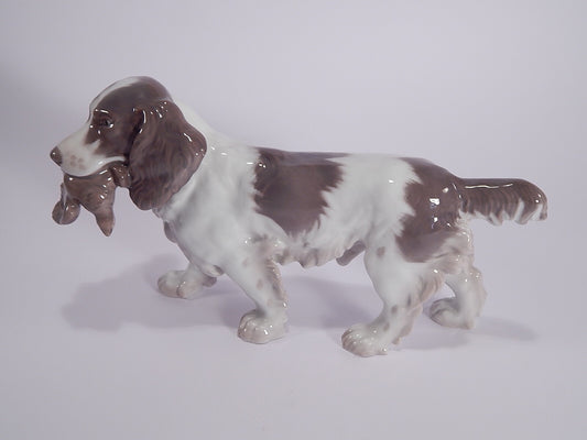 Statuina in "Spaniel con Preda" Cod 2061 Bing&Grondahl porcellana autentica, 15 cm