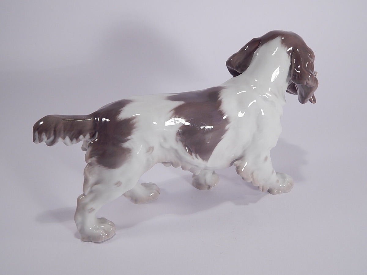 Bing&Grondahl porcellana Statuina in "Spaniel con Preda" Cod 2061 d'antiquariato, 15 cm
