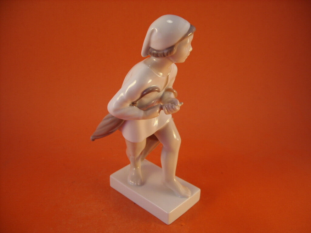 Statuina "L'Omino del Sonno" Cod 2055 (H.C. Andersen) porcellana pezzo da collezione, 18 cm