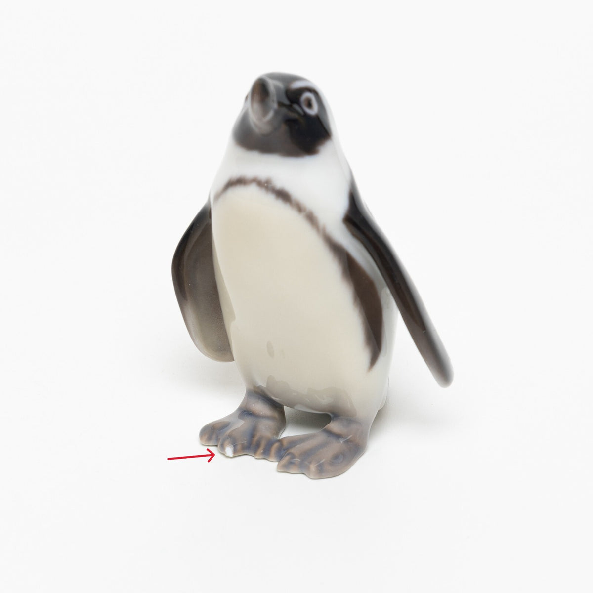 Bing&Grondahl Statuina "Piccolo Pinguino" Cod 1821 (Piccolo Difetto) porcellana pregiata, 8 cm
