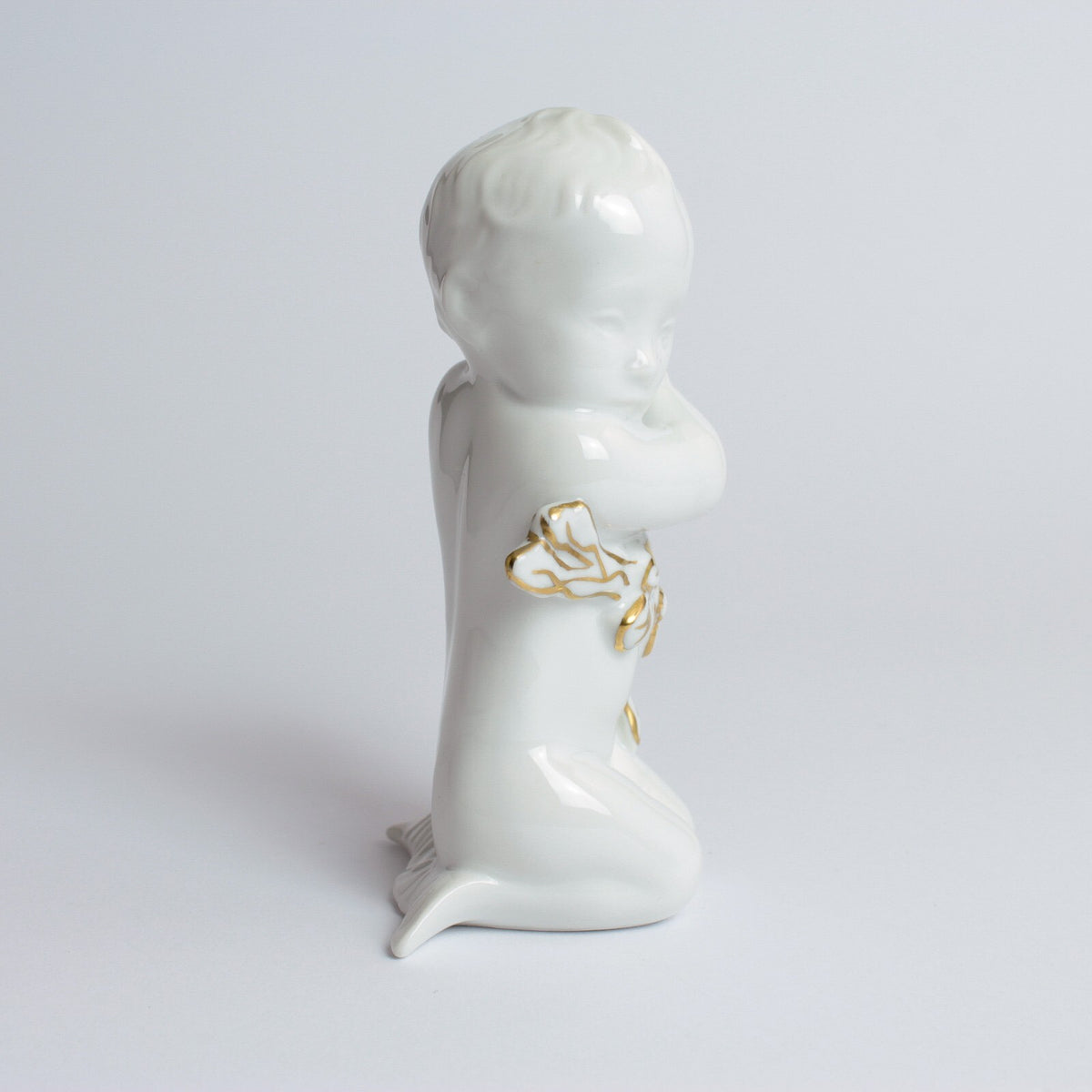 Bing&Grondahl porcellana Statuina "Ragazza del Mare" Cod 2267 (Con Oro) d'antiquariato, 12 cm