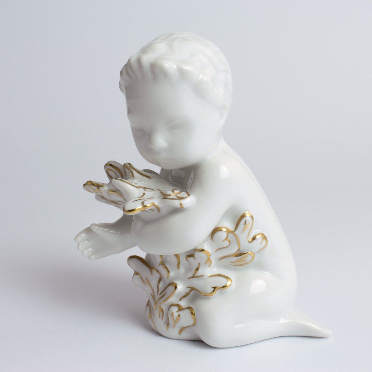 Statuina "Ragazzo del Mare" Cod 2266 (Con Oro) Bing&Grondahl porcellana autentica, 10 cm