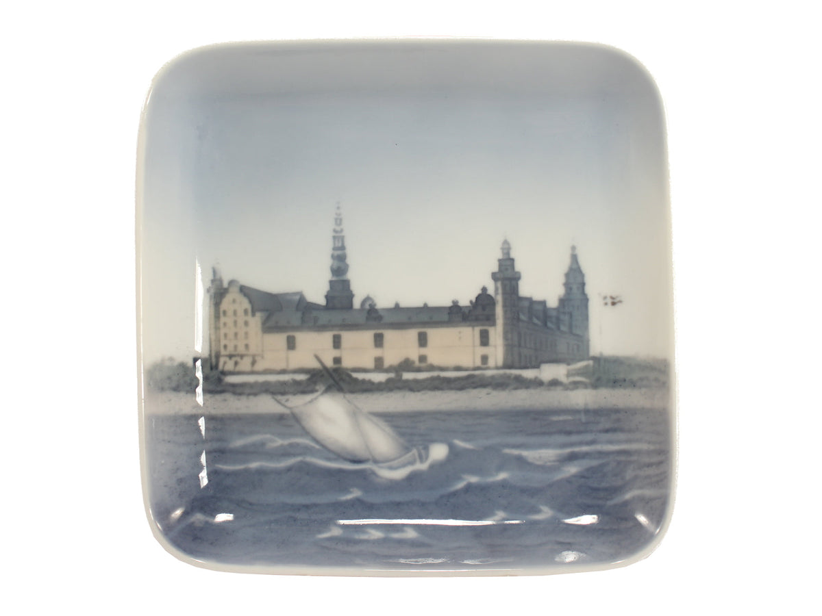 Bing&Grondahl ciotola svuotatasche Kronborg, porcellana danese decorata a mano sottosmalto