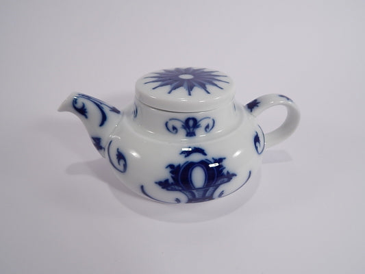 Bing&Grondahl teiera bianca e blu BG 653, porcellana danese