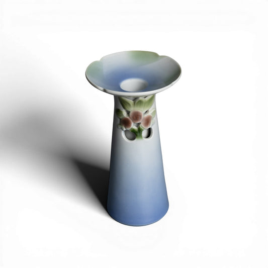 Bing&Grondahl Vaso con Candelabro in porcellana dipinta a mano, cm 15