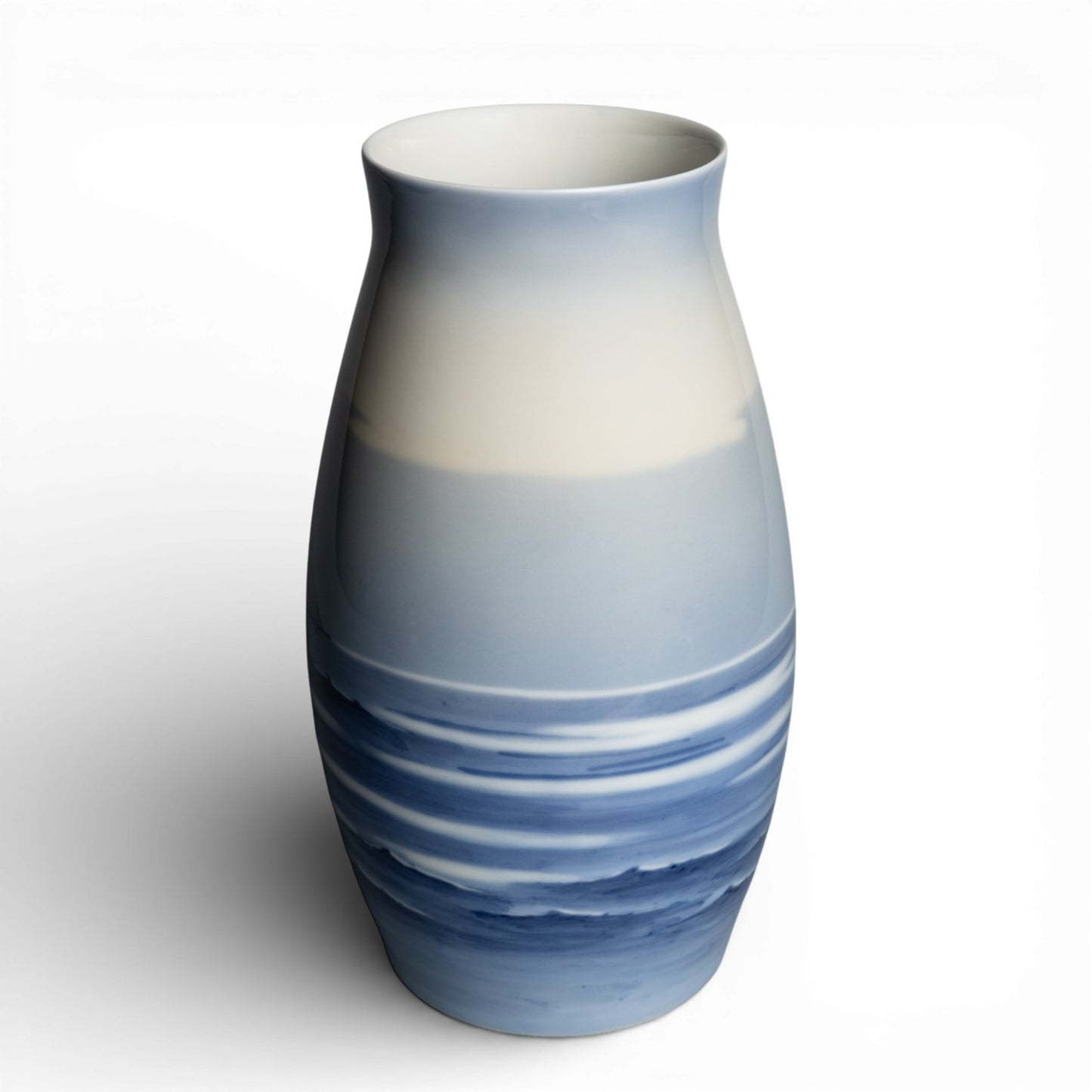 Bing&Grondahl porcellana Vaso in "Barca a Vela" cod 830-5247 d'antiquariato, cm 22