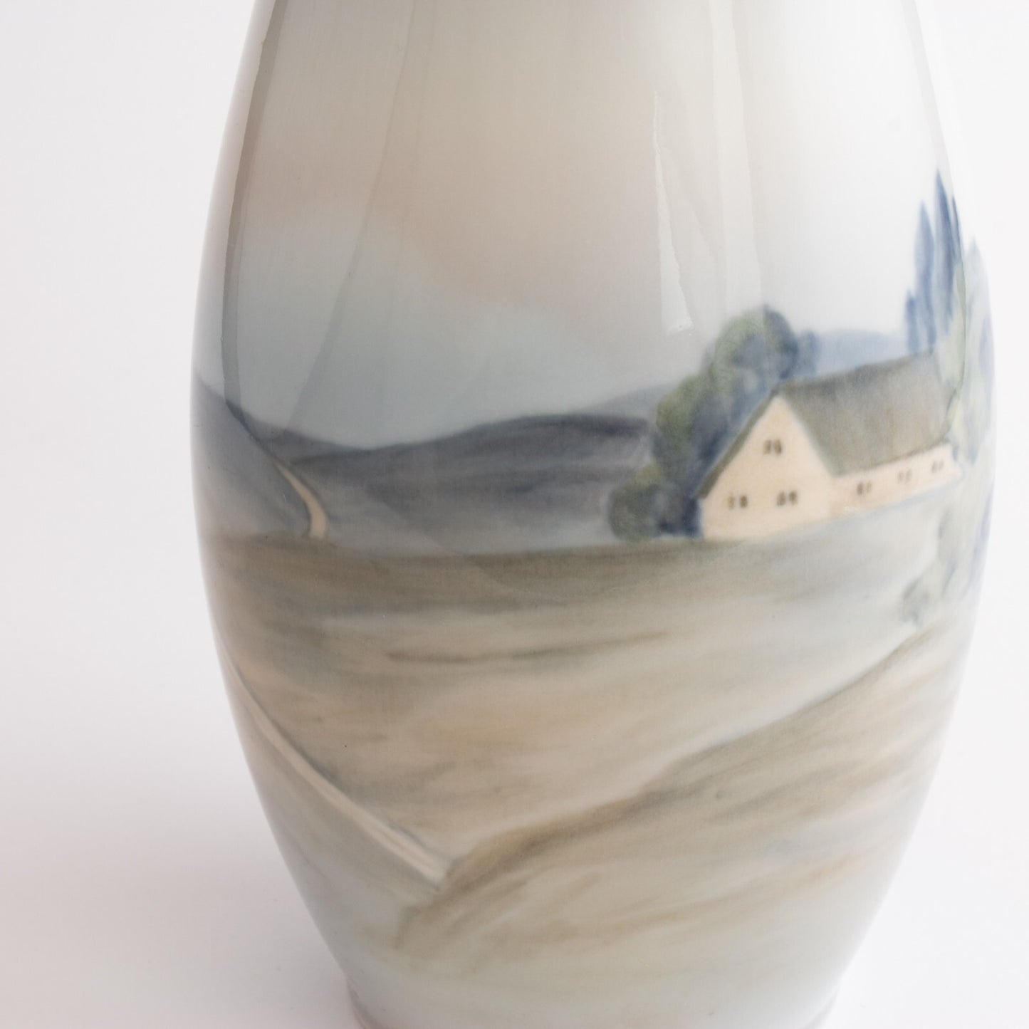 Bing&Grondahl porcellana Vaso in "Casa di Campagna" cod 8689-249 d'antiquariato, cm 21