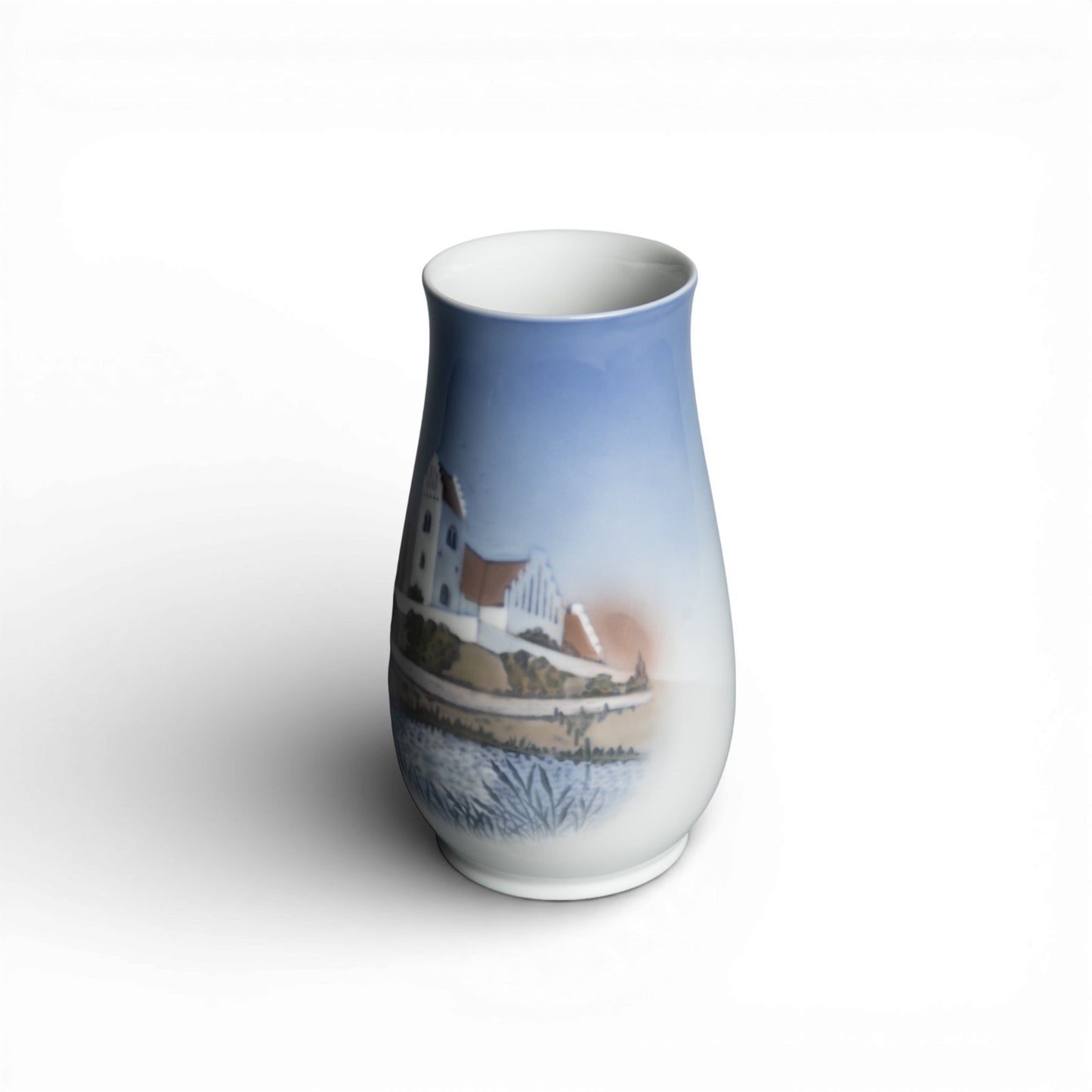 Vaso in "Chiesa" cod 1302-6210 Bing&Grondahl porcellana autentica, cm 17