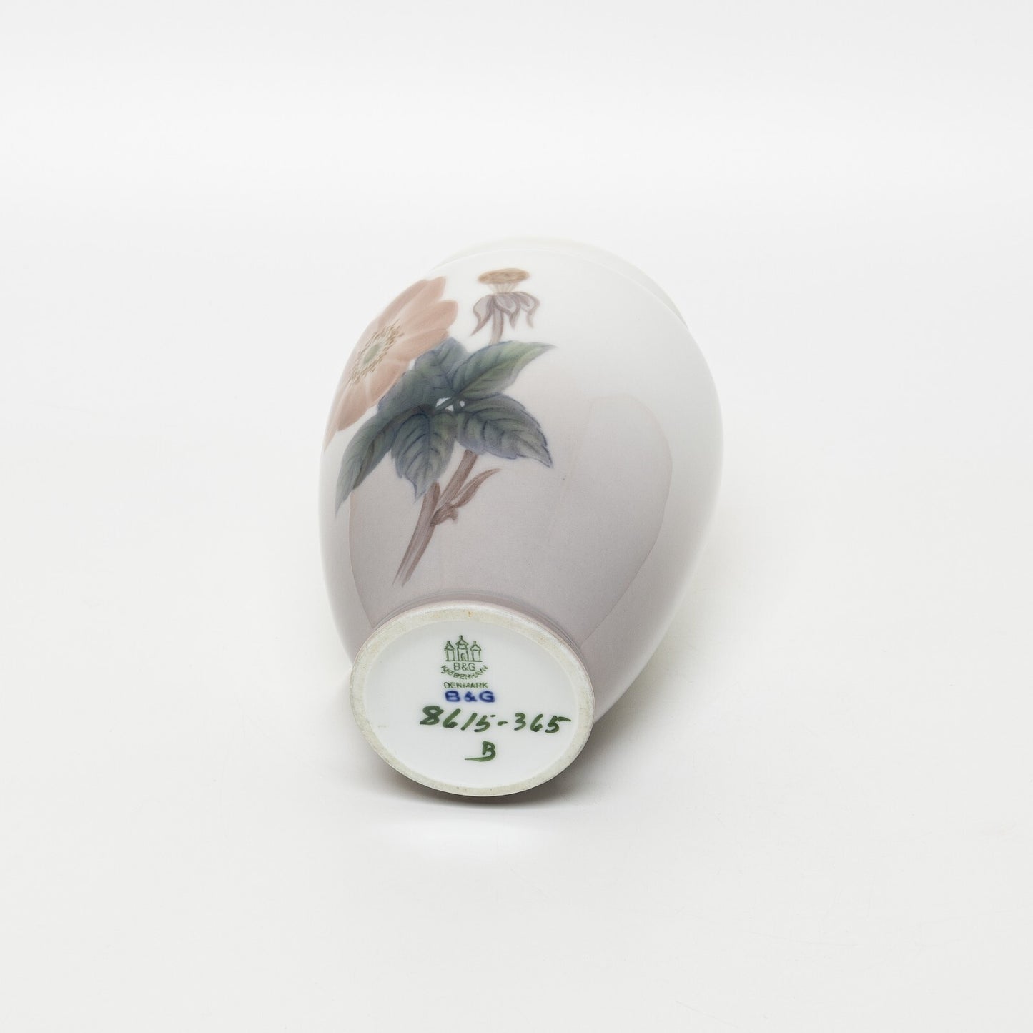 Bing&Grondahl Vaso in "Fiore Marrone" cod 8615/365 decorazione porcellana da collezione, cm 14