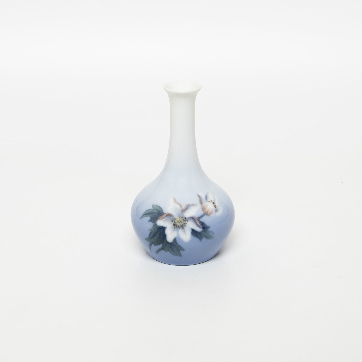 Bing&Grondahl Vaso in "Fiori Bianchi" cod 8817/143 porcellana dipinta a mano, cm 12