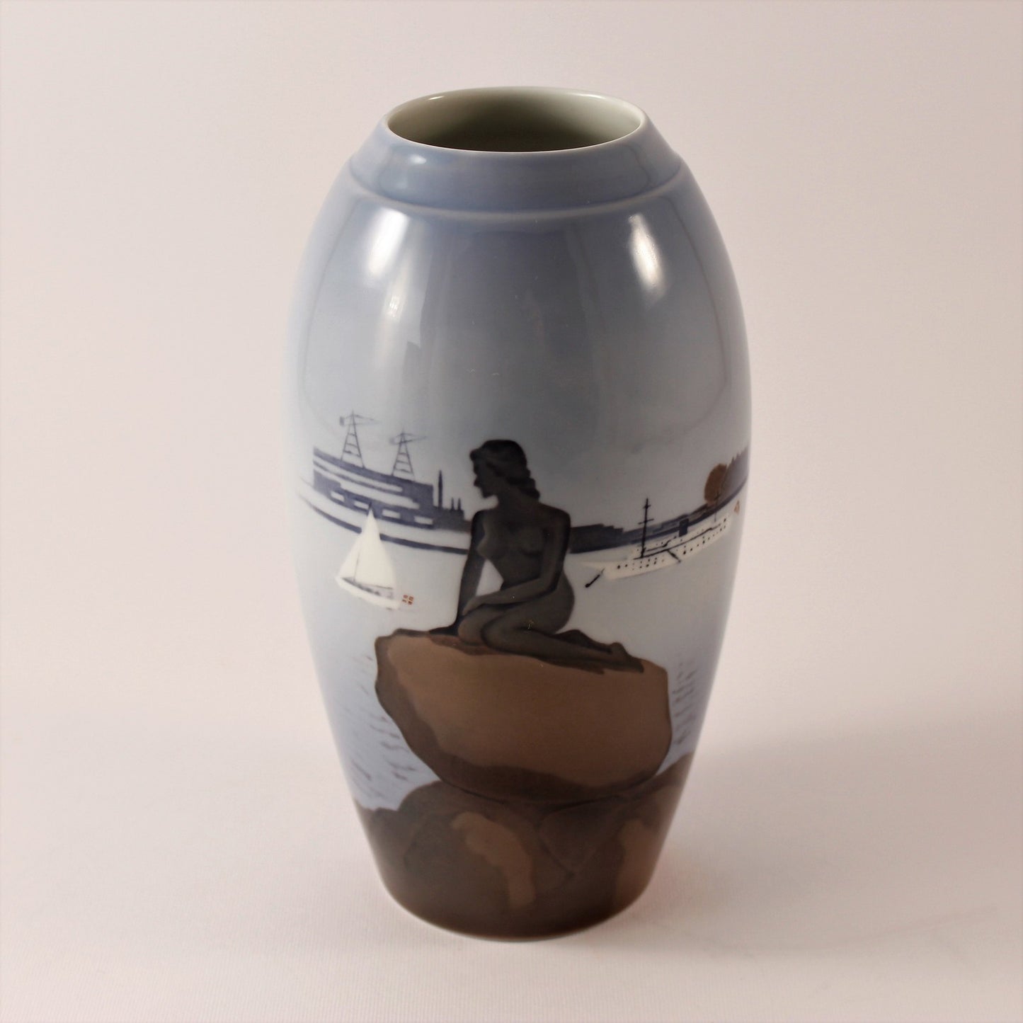 Bing&Grondahl Vaso in "La Sirenetta" cod 1302/6252 porcellana dipinta a mano, cm 19