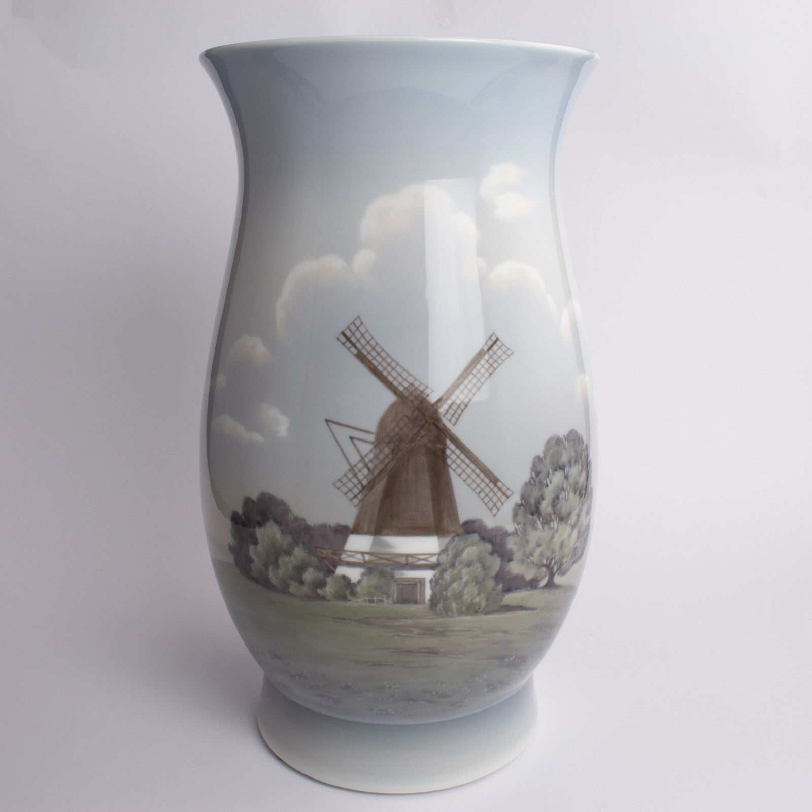 Bing&Grondahl Vaso in "Mulino in Campagna" cod 715-5440 porcellana dipinta a mano, cm 31 #1