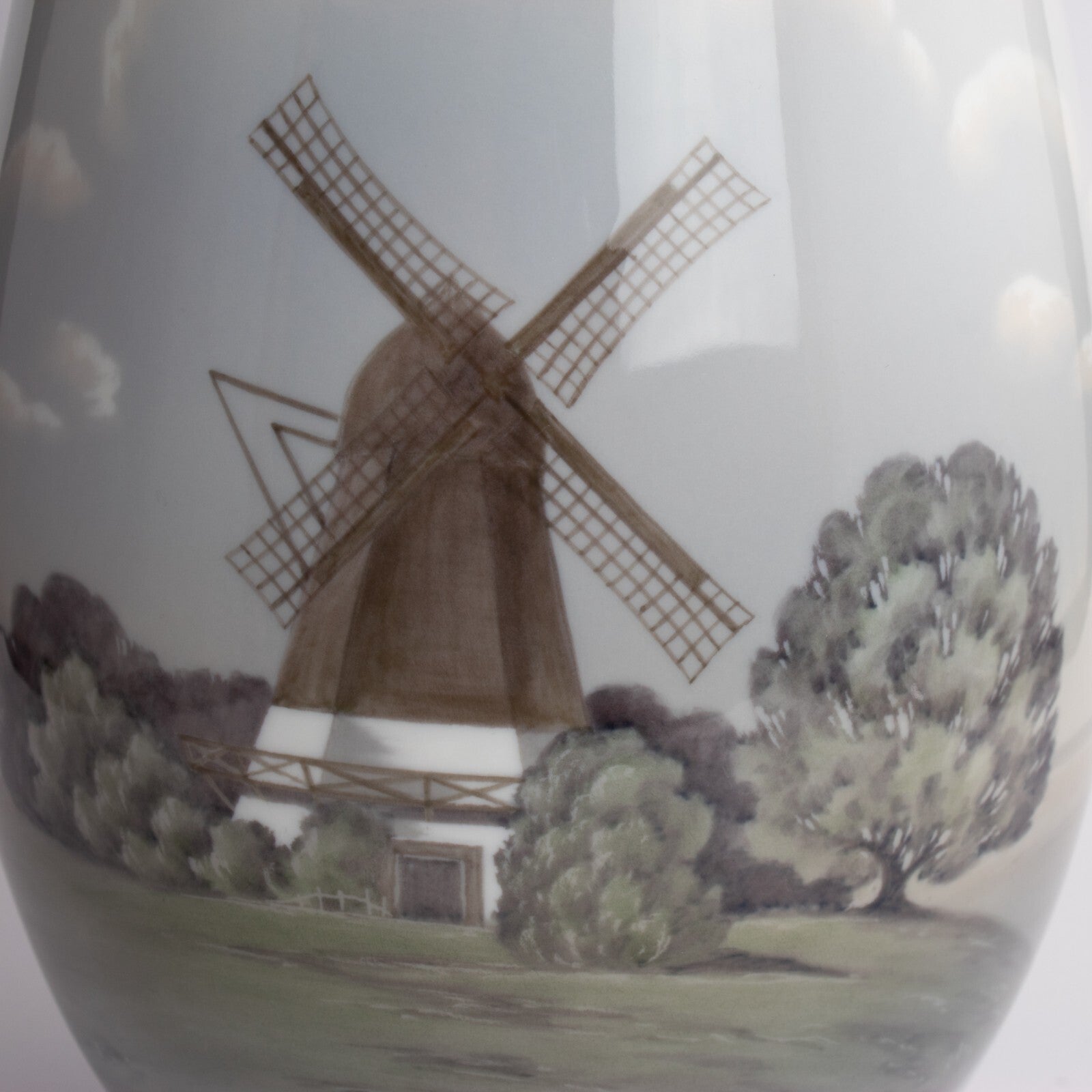 Bing&Grondahl porcellana Vaso in "Mulino in Campagna" cod 715-5440 d'antiquariato, cm 31 #1