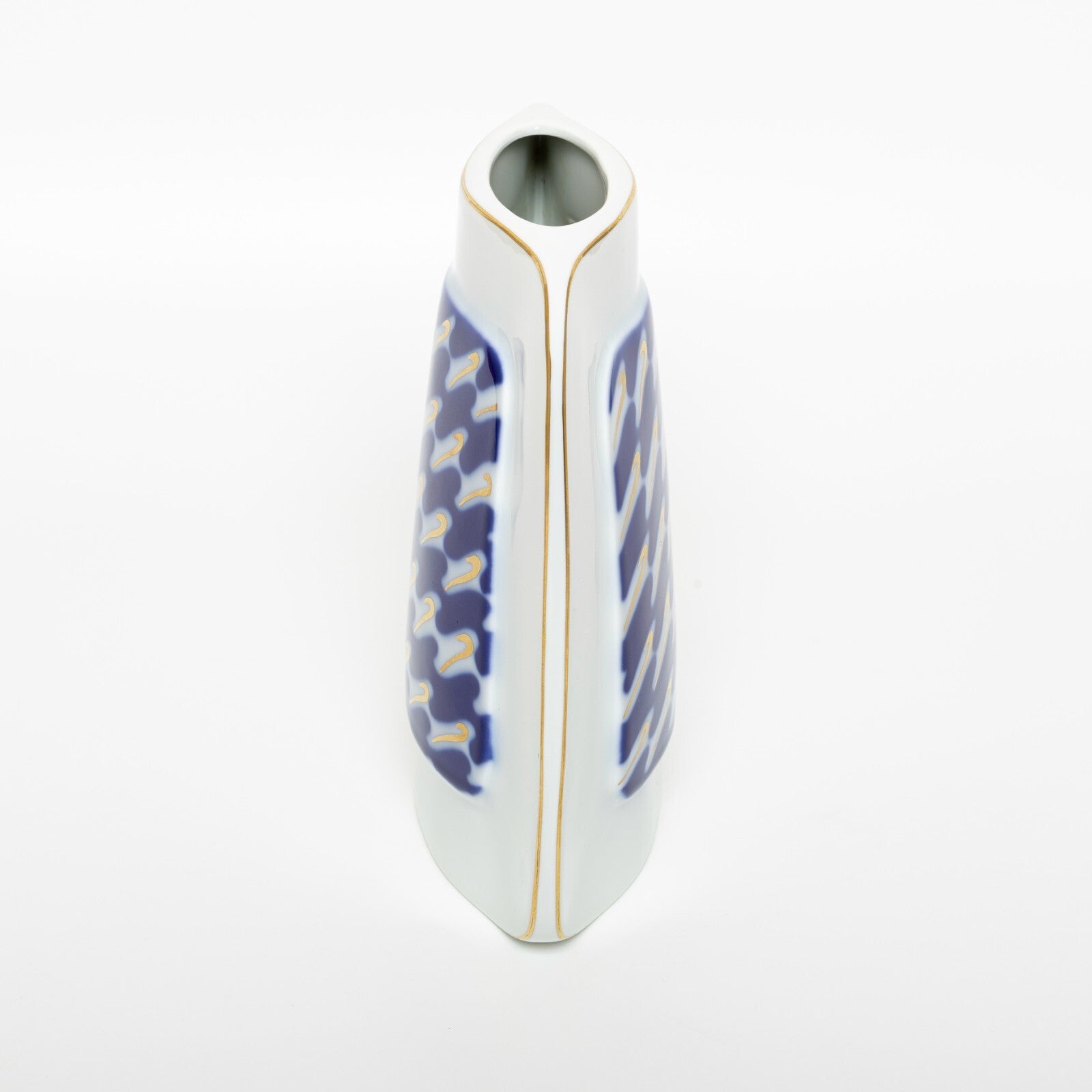 Vaso in Ovale Moderno cod 5405 porcellana pezzo da collezione, cm 19