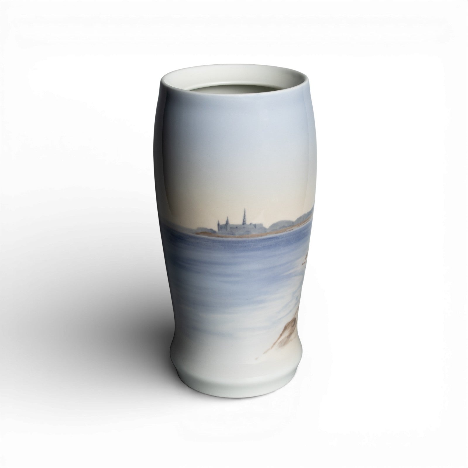 Vaso in "Paesaggio Marino" cod 8374-95 porcellana pezzo da collezione, cm 28