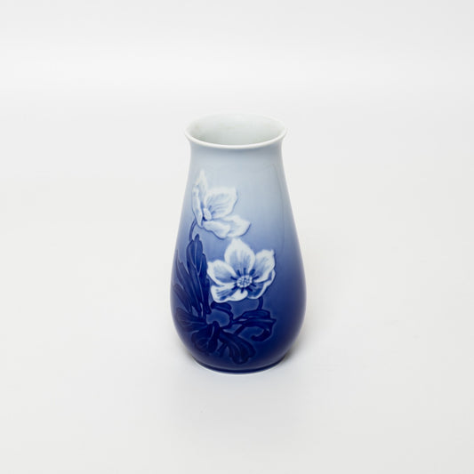 Bing&Grondahl Vaso in "Rosa di Natale" cod 201 porcellana dipinta a mano, cm 14