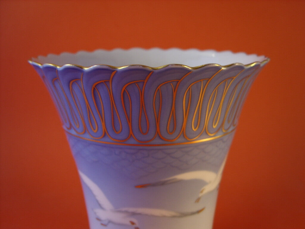 Vaso in "Servizio Gabbiani" Seagull porcellana pezzo da collezione, cm 16