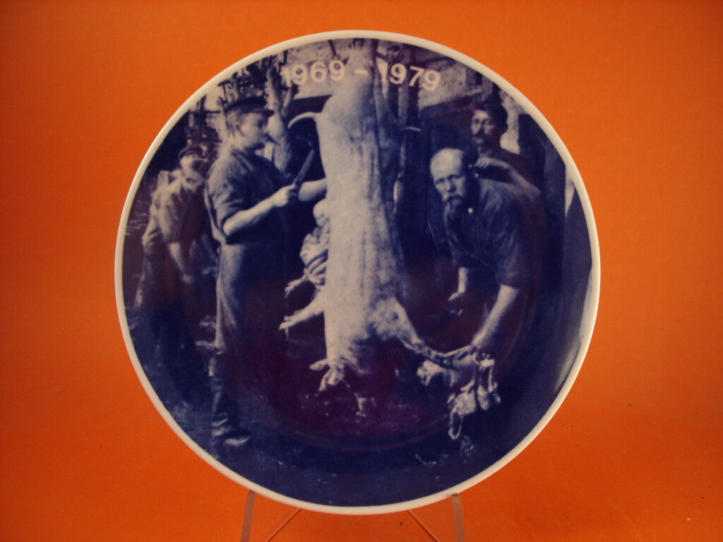 Piatto decorativo in porcellana di Copenhagen 1969-1979 blu cobalto