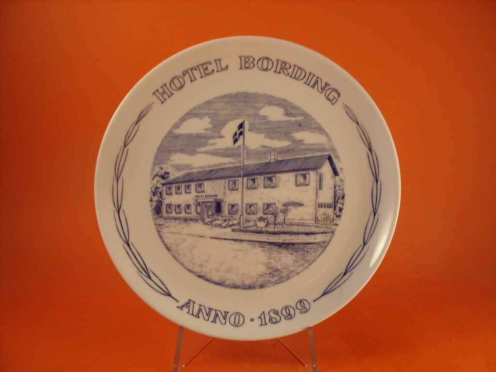 Piatto pubblicitario Hotel Bording in porcellana di Copenhagen 20cm