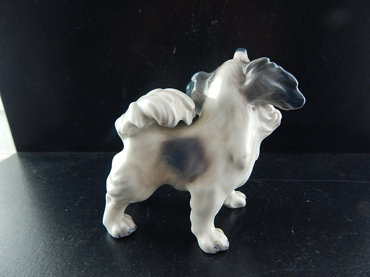Dahl Jensen porcellana Statuina in "Papillon Terrier" Cod 1075 d'antiquariato, 9 cm