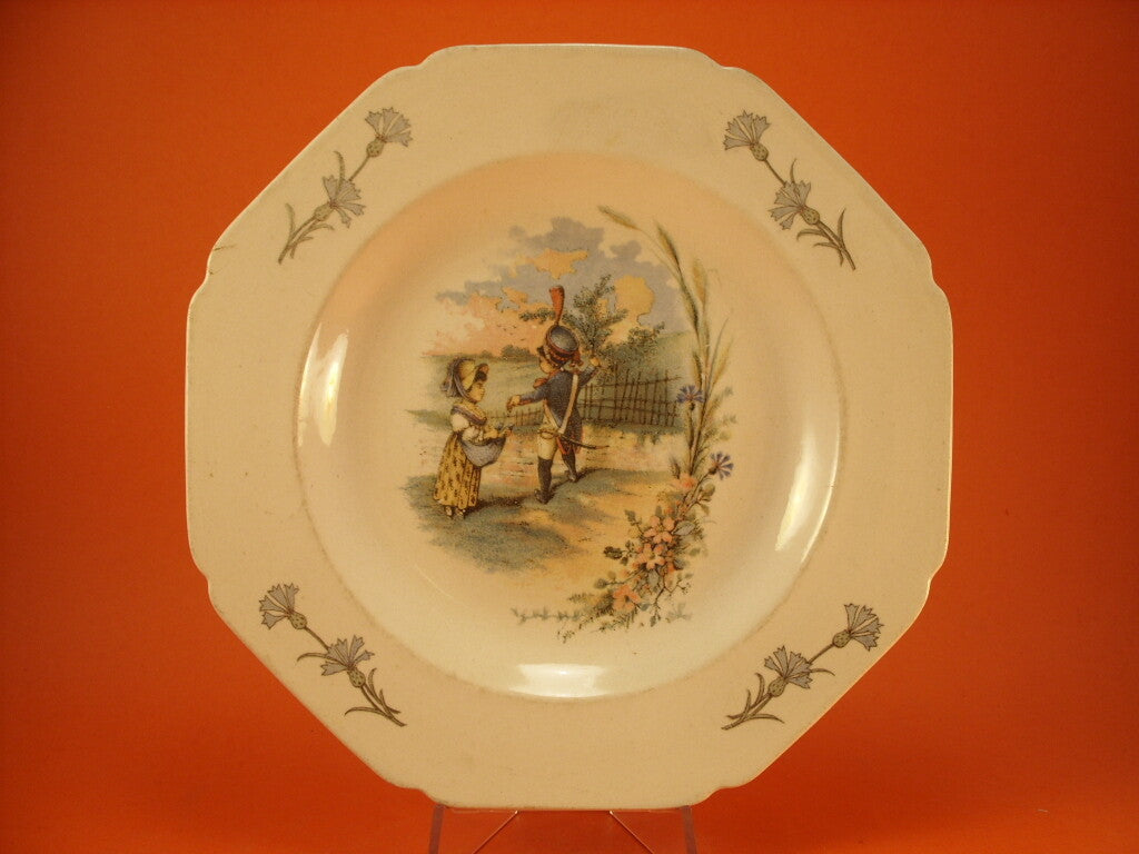 Piatto ottagonale HB Choisy-le-Roi Fiordaliso in ceramica