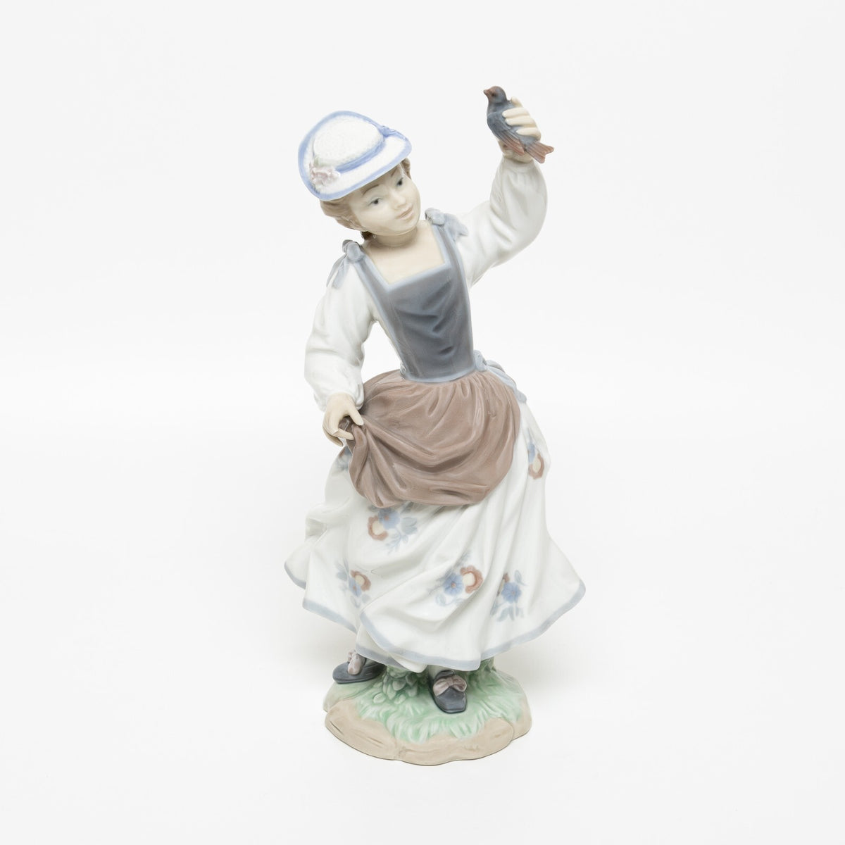 Lladrò Statuina in "Ragazza con Passero" Cod 4758 DIFETTO porcellana dipinta a mano, 28 cm