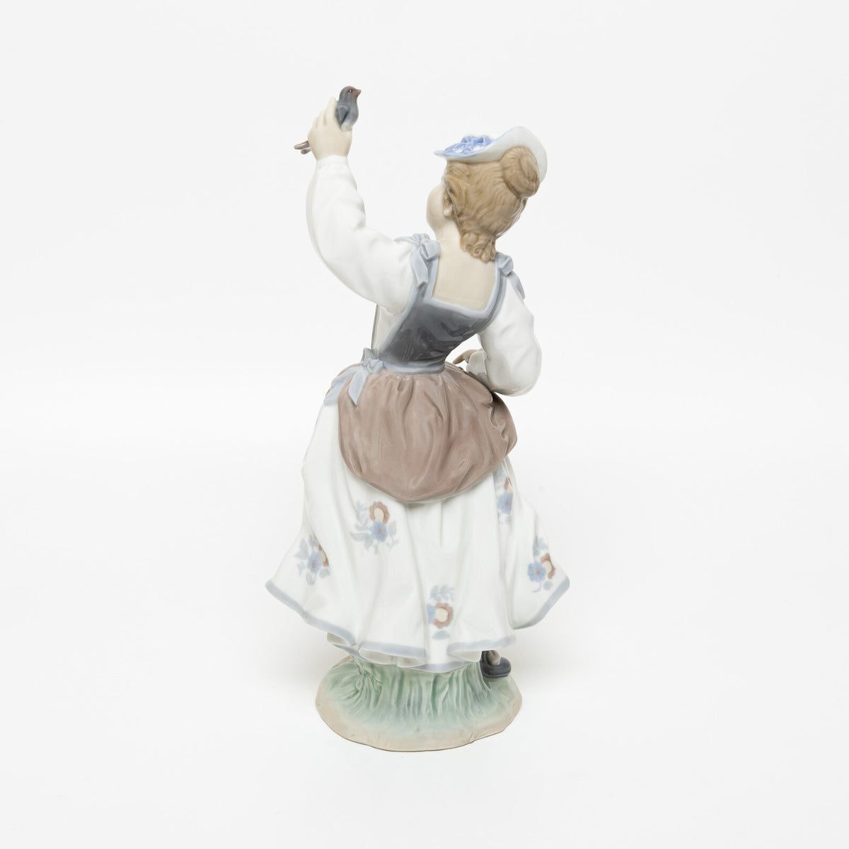 Statuina in "Ragazza con Passero" Cod 4758 DIFETTO porcellana pezzo da collezione, 28 cm