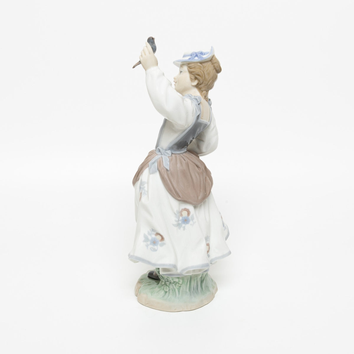 Lladrò porcellana Statuina in "Ragazza con Passero" Cod 4758 DIFETTO d'antiquariato, 28 cm