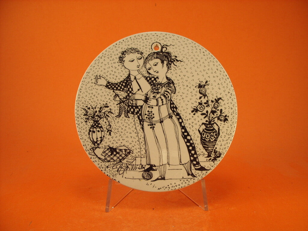 Placca del Mese di Novembre Optimisme, ceramica Nymolle su disegno di Bjorn Wiinblad