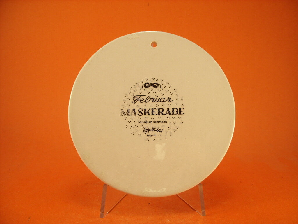 Placca Maskerade Nymolle 3013-2 variante nera con marchio e firma Wiinblad