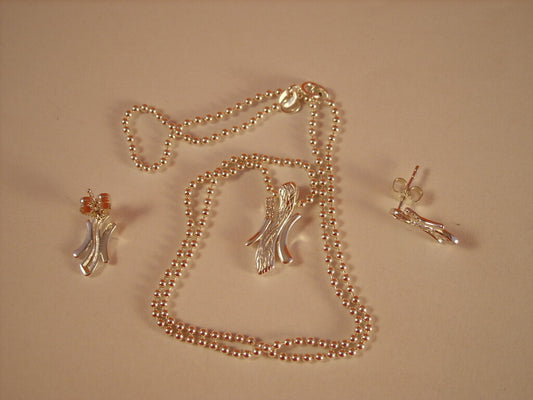 Parure Collana e Orecchini in Argento 925, 7,5 g