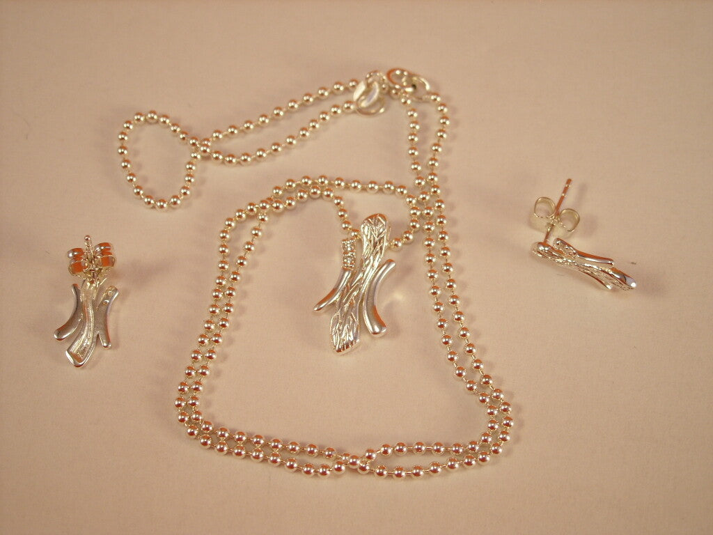Parure Collana e Orecchini in Argento 925, 7,5 g, pezzo da collezione