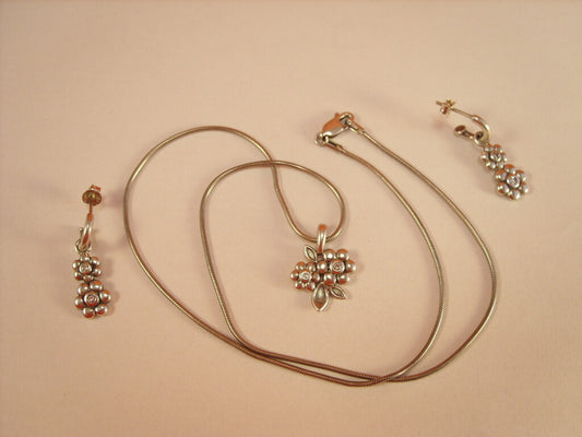 Parure Collana e Orecchini in Argento 925 con Zirconi
