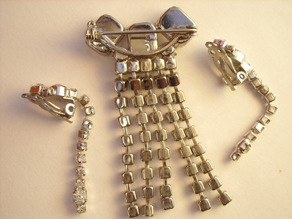 Parure Spilla e Orecchini in Bigiotteria Americana Vintage, codice SPILLA0010