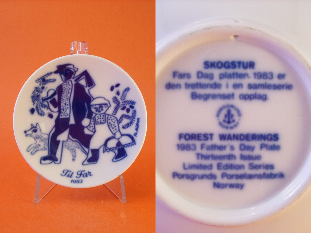 Piatto Porsgrund Fars Dag 1983 13° della serie, collezione porcellane scandinave