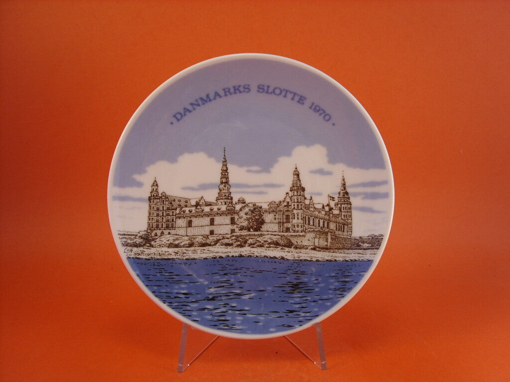 Piatto Porsgrund dei Castelli 1970 Kronborg Slot in porcellana
