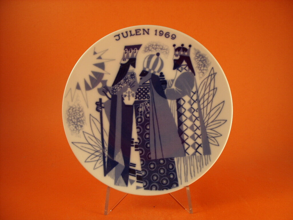 Porsgrund piatto di Natale 1969 The Three Wise Men porcellana blu cobalto