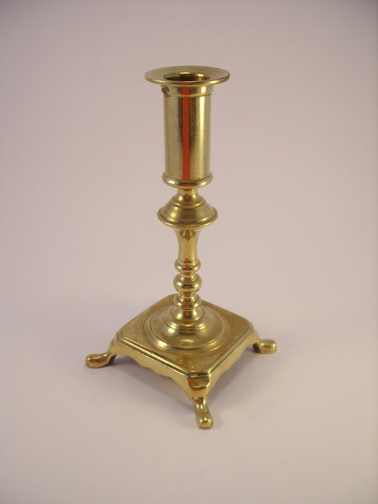 Portacandela Antico in Ottone Danese Fatto a Mano, altezza 19 cm