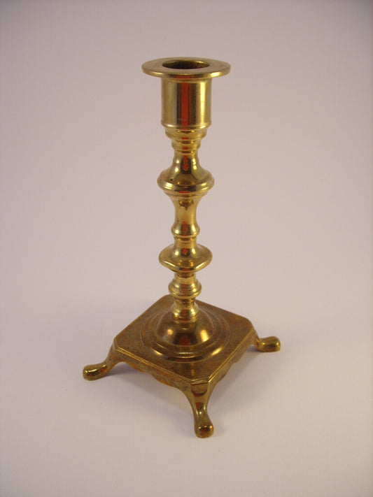 Portacandela Antico in Ottone Danese Fatto a Mano, altezza 18 cm