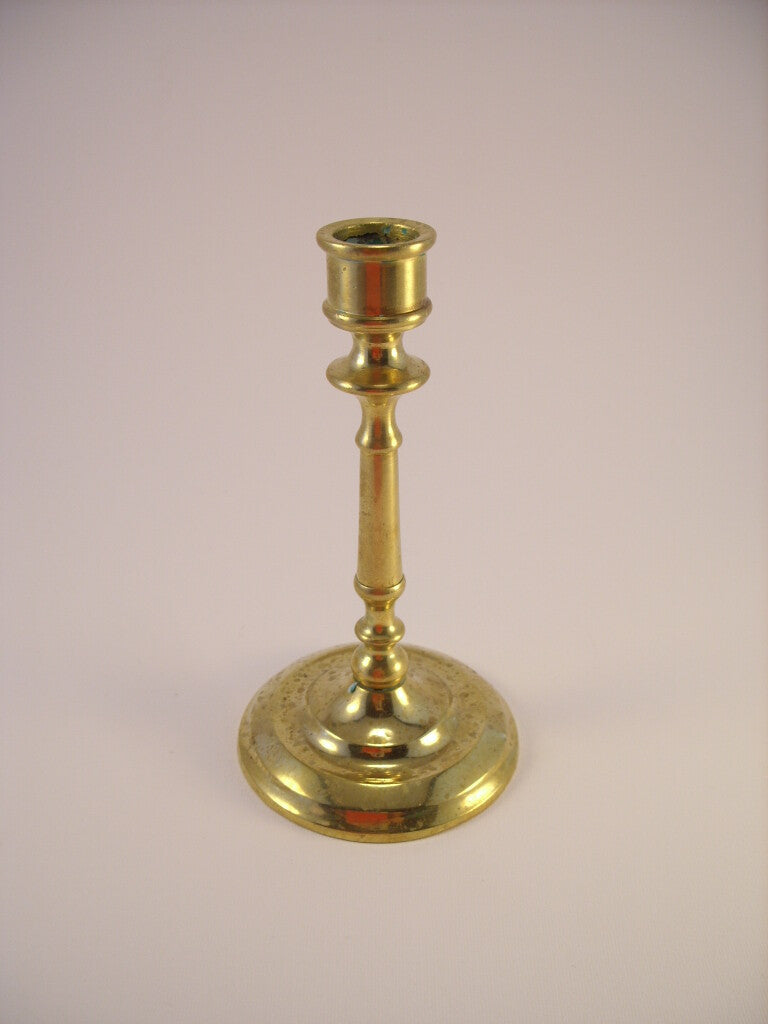 Portacandela Antico in Ottone Inglese Fatto a Mano, altezza 15 cm