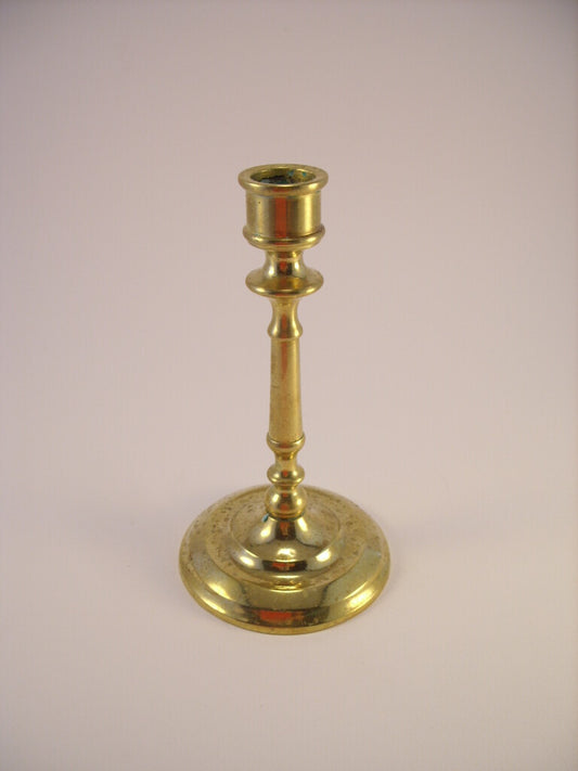Portacandela Antico in Ottone Inglese Fatto a Mano, altezza 15 cm