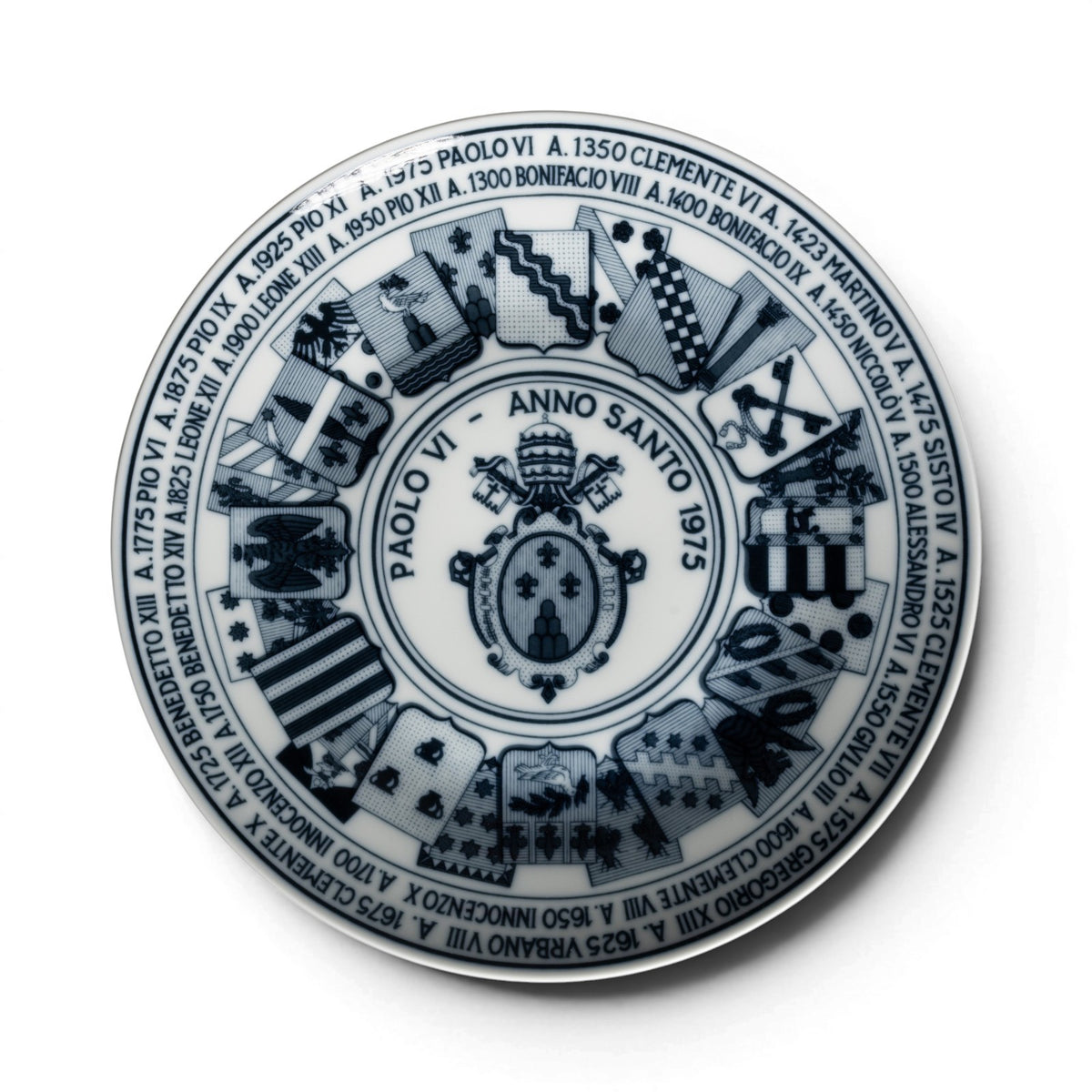 Piatto commemorativo Richard Ginori Anno Santo 1975 dedicato a Roma, porcellana policroma 27 cm