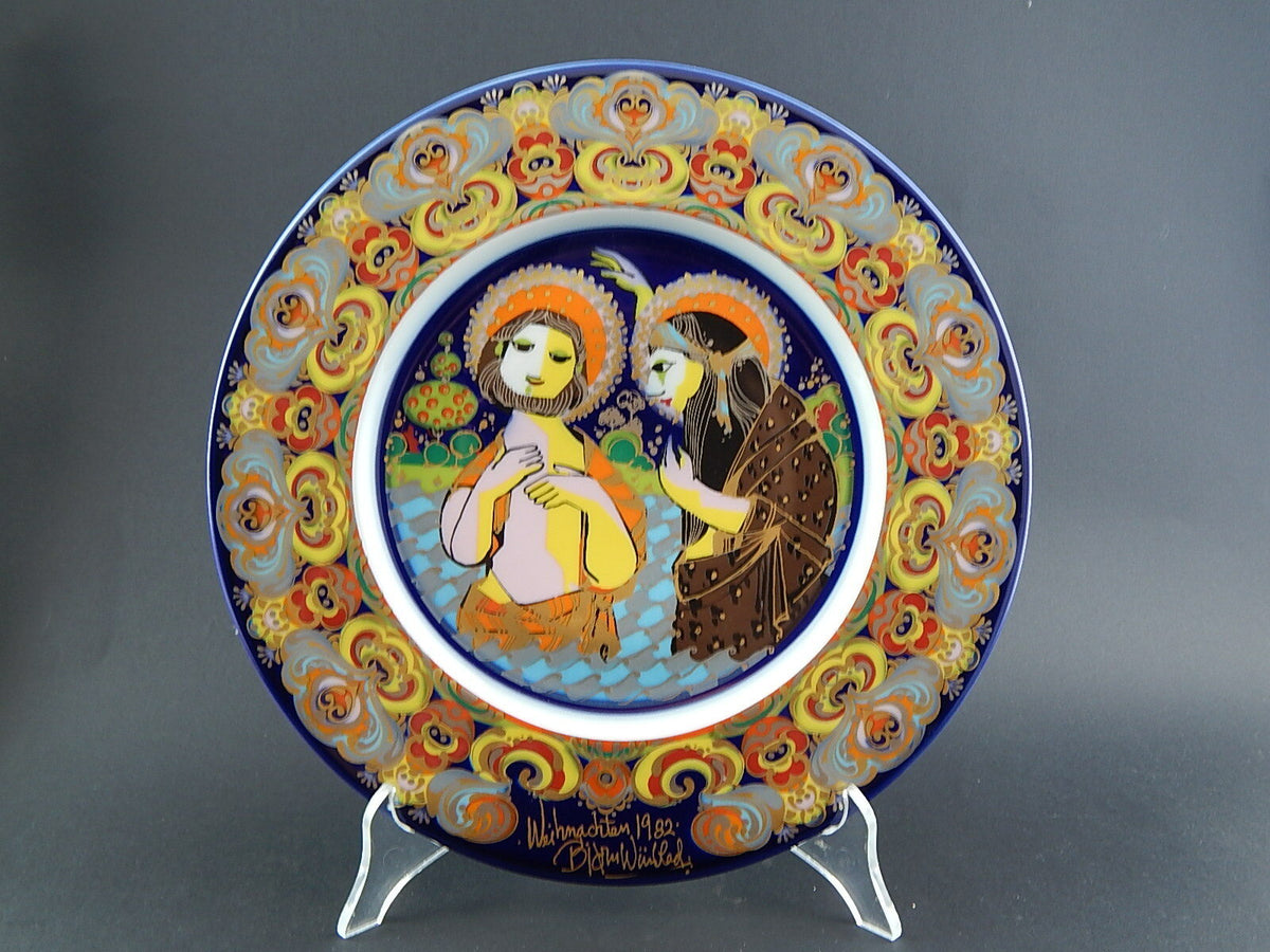 Rosenthal piatto di Natale 1982 Bjorn Wiinblad Il Battesimo di Gesù in porcellana