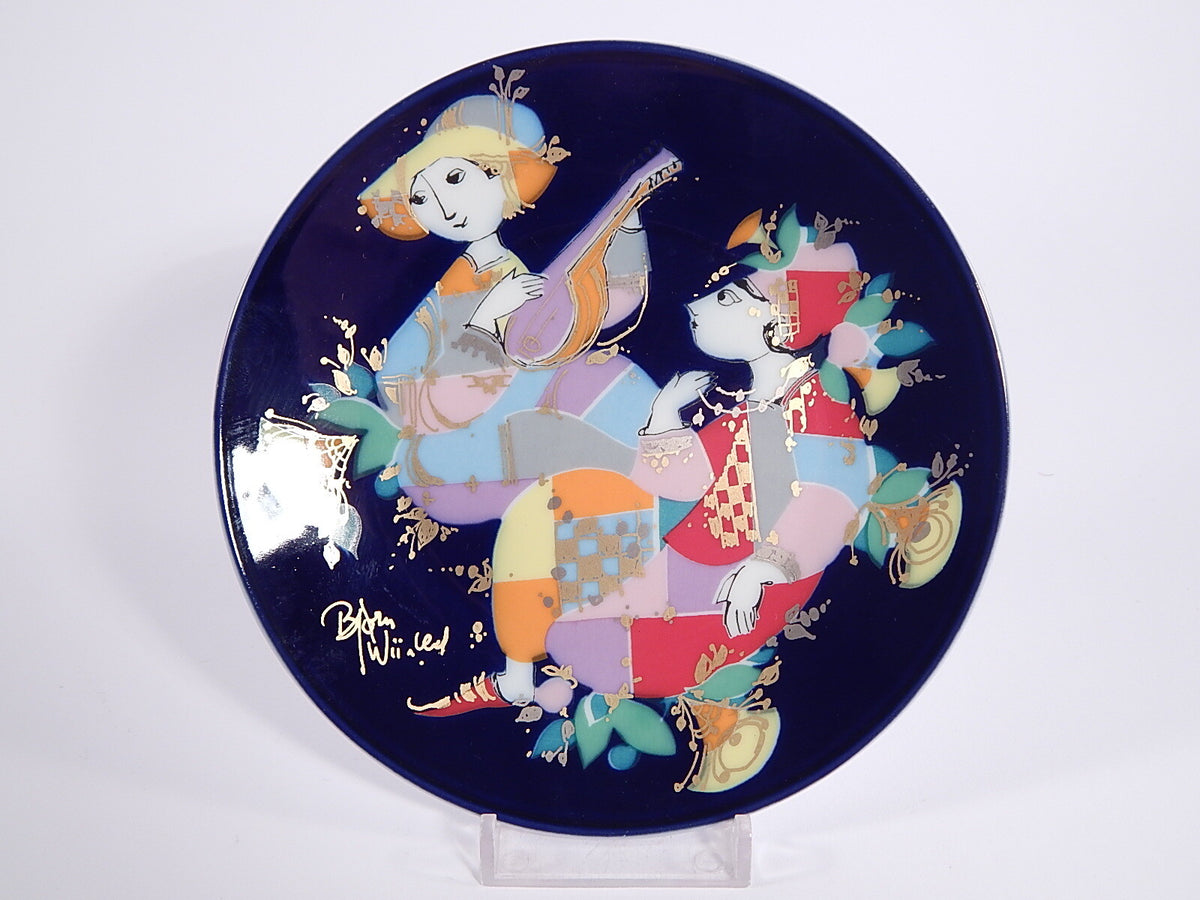 Rosenthal prototipo di piatto della serie Notti Musicali Orientali di Bjorn Wiinblad in porcellana